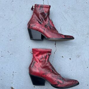 Dolce Vita Red Heeled Boots with Vintage Western Style